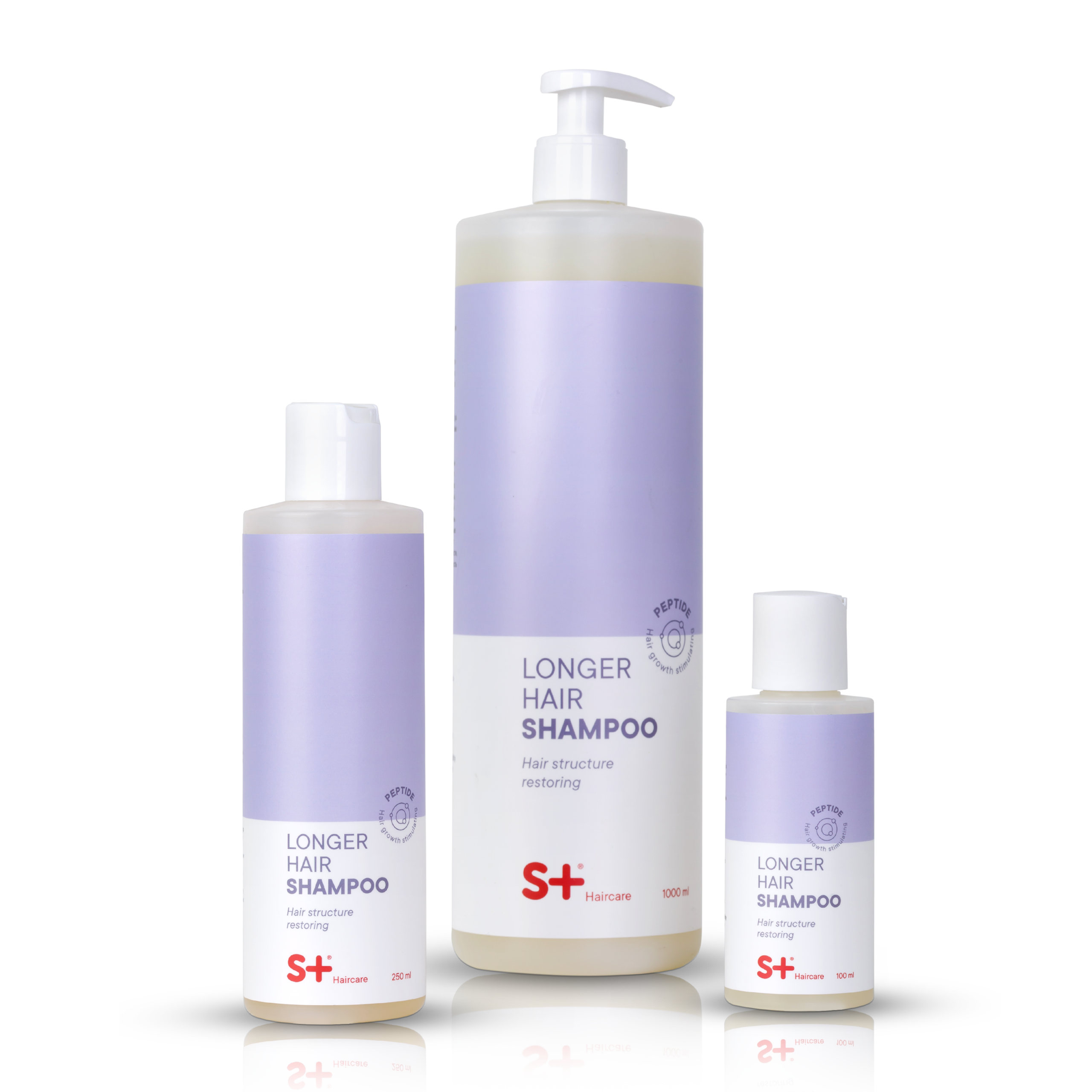 S+ Haircare Longer Hair Shampoo on saadaval kolmes mõõdus